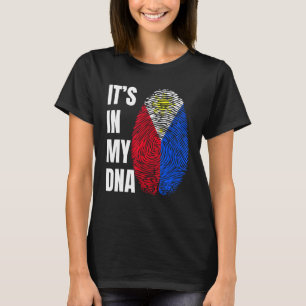 Fingerprint DNA Biometry Flag Filipijnen T-shirt