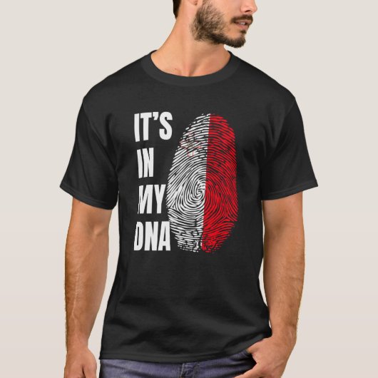 Fingerprint DNA Biometry Flag Malta T-shirt (Voorkant)