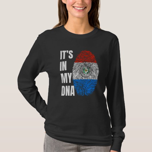 Fingerprint DNA Biometry Flag Paraguay   T-shirt (Voorkant)