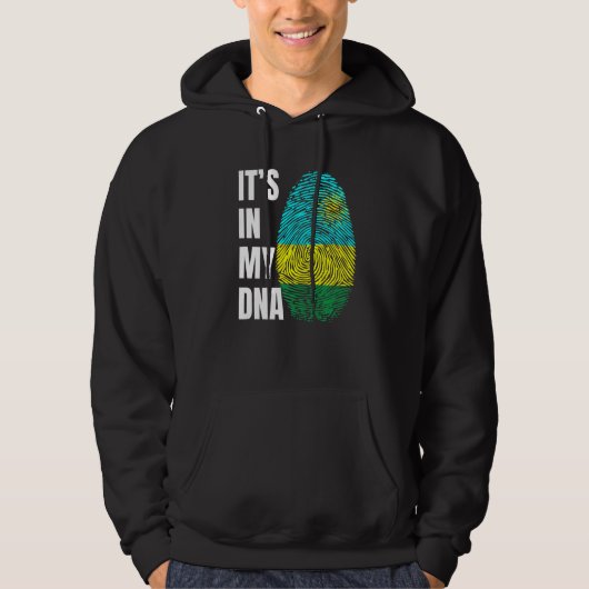 Fingerprint DNA Biometry Flag Rwanda Hoodie (Voorkant)