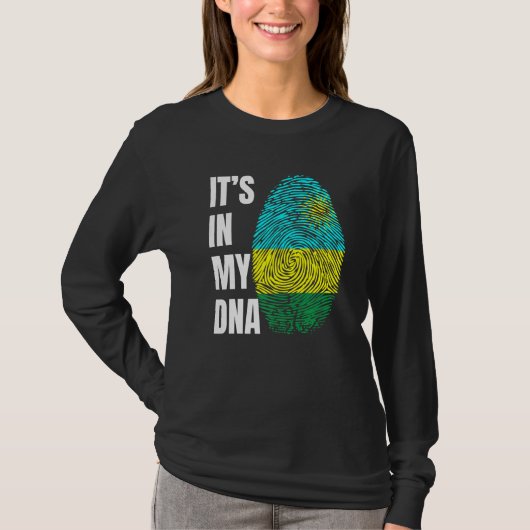Fingerprint DNA Biometry Flag Rwanda T-shirt (Voorkant)
