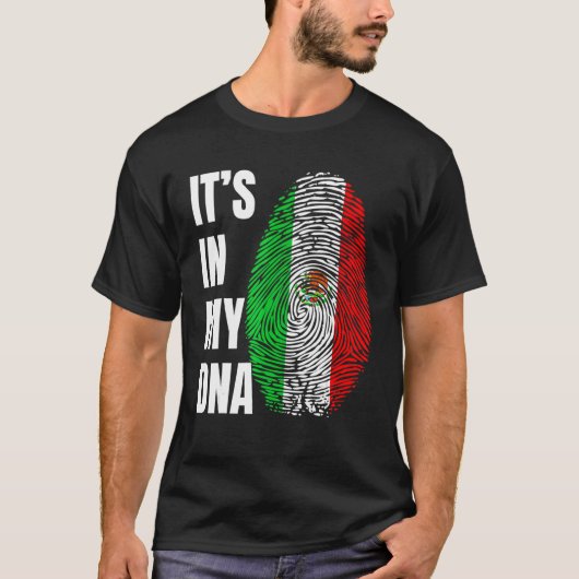 Fingerprint DNA Biometry Mexican Flag Mexico T-shirt (Voorkant)