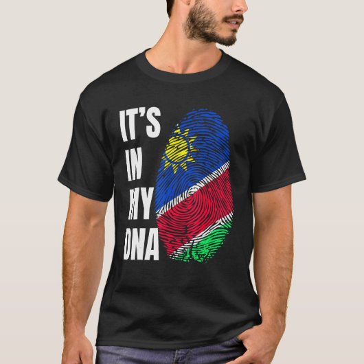 Fingerprint DNA Biometry Namibia Flag T-shirt (Voorkant)