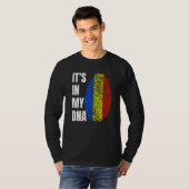 Fingerprint DNA Biometry Romanian Flag Romania   T-shirt (Voorkant volledig)