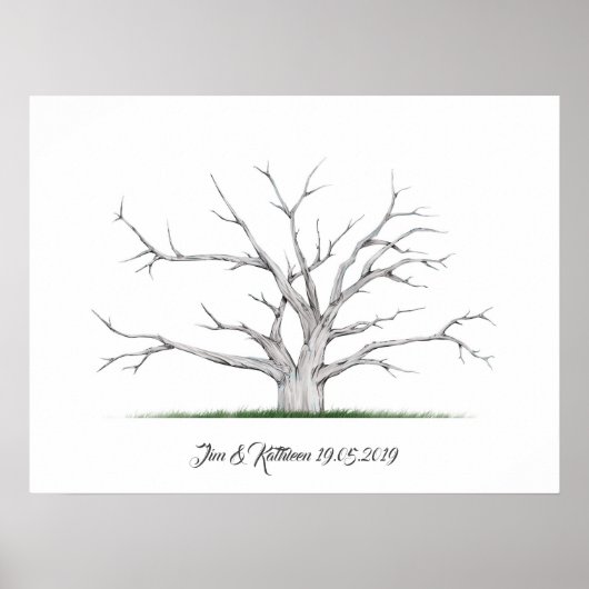 Fingerprint Tree Mariage Livre d'or (Devant)