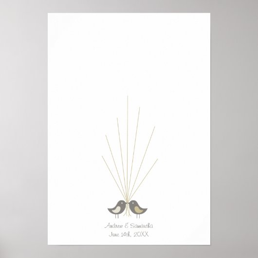 Fingerprint Wedding Guestbook | TORTELDUIFJES Poster (Voorkant)