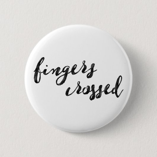 Fingers Crossed Typografie Ronde Button 5,7 Cm (Voorkant)