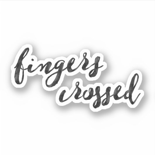 Fingers Crossed Typografie Sticker (Voorkant)