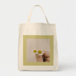 “Fingertip Daisy – Soft Botanical Tote Bag” Bag
