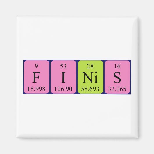 Finis periodieke tabelnaam magneet (Voorkant)