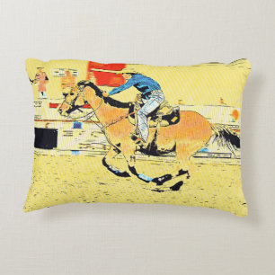 Finish-Line Run - Rodeo Cowgirl Accent Kussen