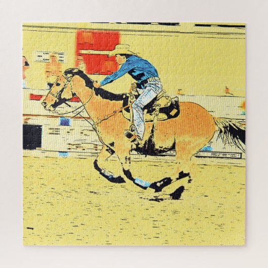 Finish-Line Run - Rodeo Cowgirl Legpuzzel (Verticaal)
