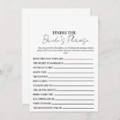 Finish The Bride's Phrase, de Sentence Game Kaart (Voorkant / Achterkant)