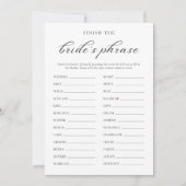 Finissez la carte de jeu de la mariée avec une phr (Devant)