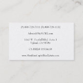 Finition de perle de carte de visite d'agent de (Dos)