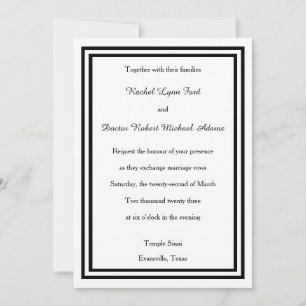 Finition Double Noir - 5x7 Faire-Part de Mariage