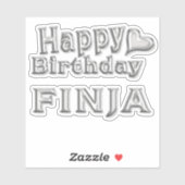 Finja Happy Birthday silver Aufkleber Sticker (Vel)