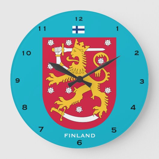 Finland Crest Custom Wall klok Suomi zegäkello (Voorkant)
