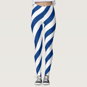 Finland Diagonaal gestreepte nationale vlagkleuren Leggings