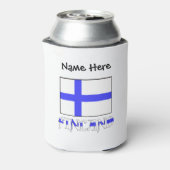 Finland en Finse vlag gepersonaliseerd Blikjeskoeler (Blikje Achterkant)