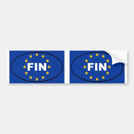 Finland - FIN - EU ovaal Bumpersticker (Voorkant)