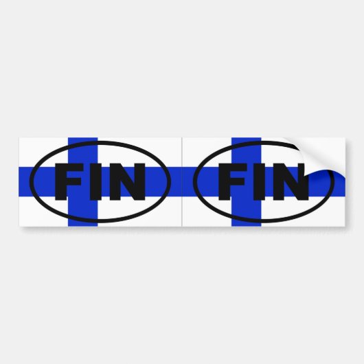 Finland - FIN - Europees ovaal Bumpersticker (Voorkant)
