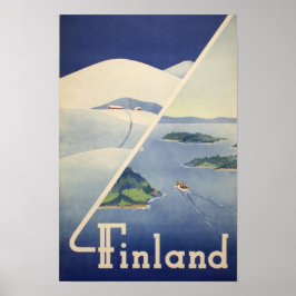 Finland Finnist Vintage Travel Poster