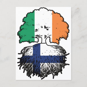 Finland Finse Ierse vlag voor boomstammen Briefkaart