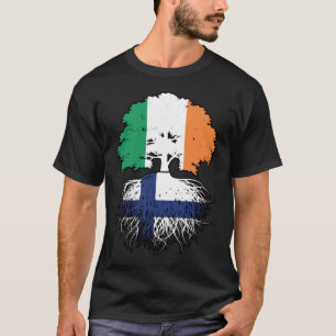Finland Finse Ierse vlag voor boomstammen T-shirt