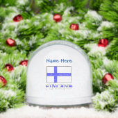 Finland Finse vlag Blauw gepersonaliseerd Sneeuwbol (Kerstmis)