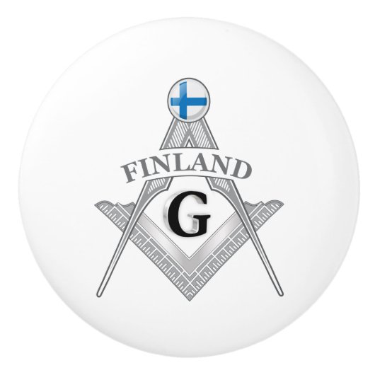 Finland freemasonry sign keramische knop (Voorkant)
