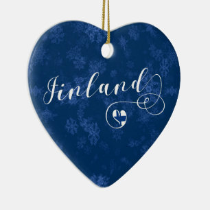 Finland Hart, Ornament met kerstbomen, Fins