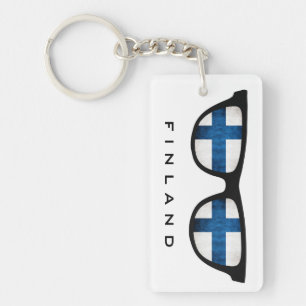 Finland heeft aangepaste tekst- en kleurenketting sleutelhanger