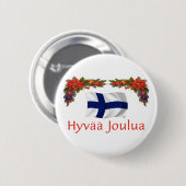 Finland Hyvaa Joulua (prettige kerst) Ronde Button 5,7 Cm (Voorkant /achterkant)