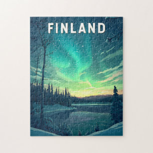 Finland Illustratie Reizen Art Vintage Legpuzzel