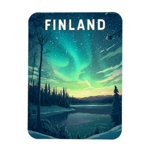 Finland Illustratie Reizen Art Vintage Magneet