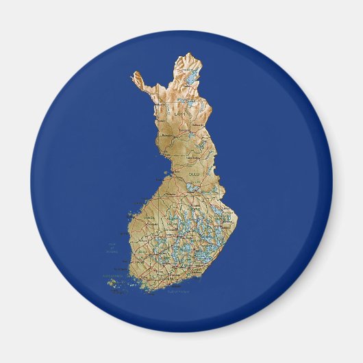 Finland Kaart Magnet Magneet (Voorkant)