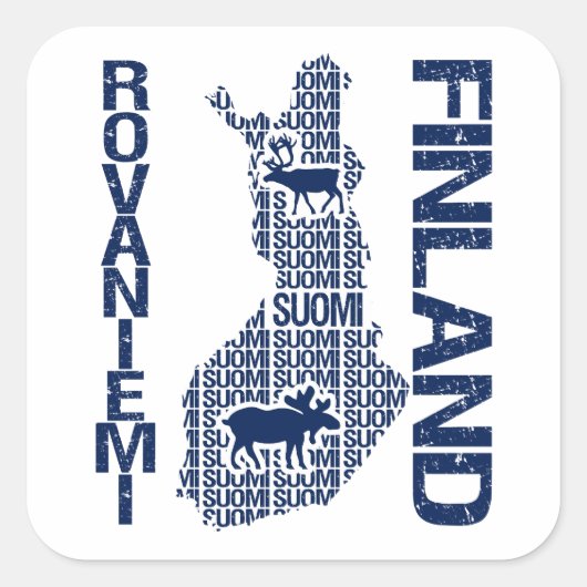 FINLAND KAART stickers - Rovaniemi (Voorkant)