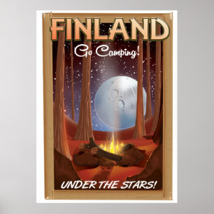 Finland kamperen onder het poster sterren