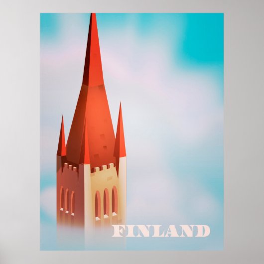 Finland kerk reisposter poster (Voorkant)