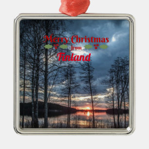 Finland Kerstgroeten Metalen Ornament