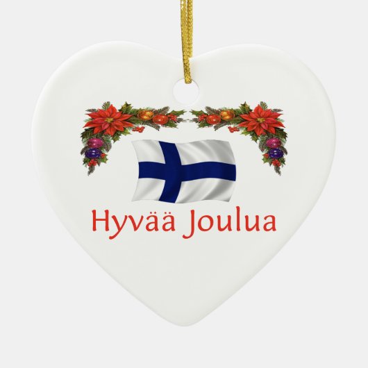 Finland Kerstmis Keramisch Ornament (Voorkant)