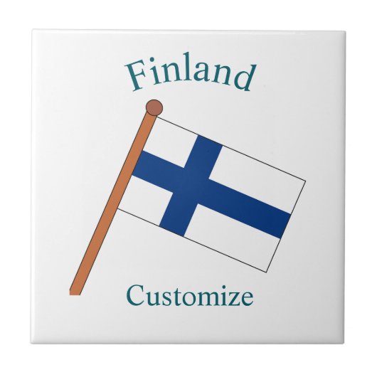 Finland Land Vlag Thunder_Cove Tegeltje (Voorkant)