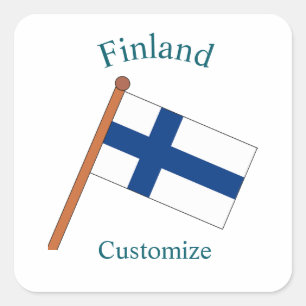 Finland Land Vlag Thunder_Cove Vierkante Sticker