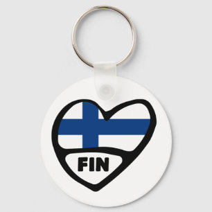 Finland Landcode vlag Hoofdlettertoets vlag, FIN Sleutelhanger
