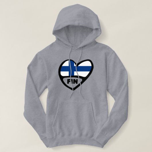 Finland Landcode vlaggenhart, FIN Hoodie (Design voorkant)