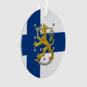 Finland Lion Flag Keepslag Ornament (voorkant)