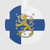 Finland Lion Flag Keepslag Ornament (voorkant)