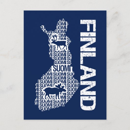 FINLAND MAP BRIEFKAART (Voorkant)