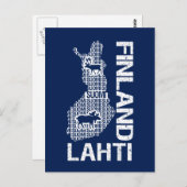  FINLAND MAP briefkaart - Lahti (Voorkant / Achterkant)